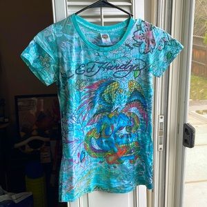 Rare Ed Hardy Eagle Snake Skull Vintage Shirt